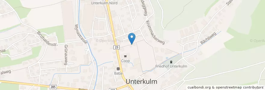 Mapa de ubicacion de Kindergarten Dorf en Suíça, Aargau, Bezirk Kulm, Unterkulm.