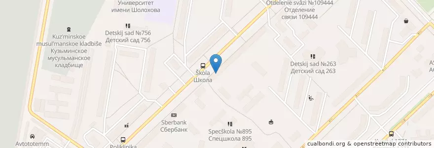Mapa de ubicacion de Шварц Кайзер en Russia, Distretto Federale Centrale, Москва, Юго-Восточный Административный Округ, Район Выхино-Жулебино.