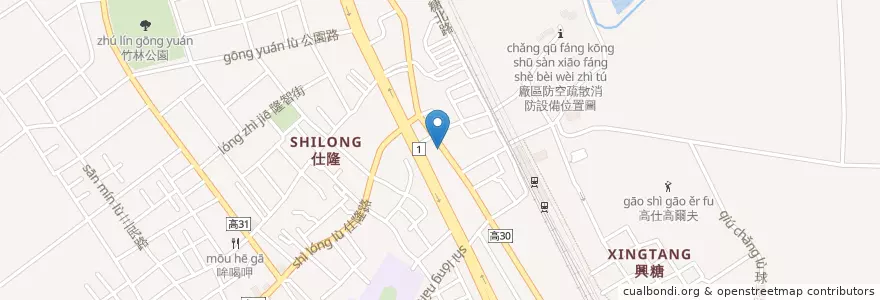 Mapa de ubicacion de 洪家牛肉麵館 en Тайвань, Гаосюн, 橋頭區.