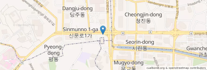 Mapa de ubicacion de Goryeo Samgyetang Ginseng Chix en 韩国/南韓, 首尔, 社稷洞.