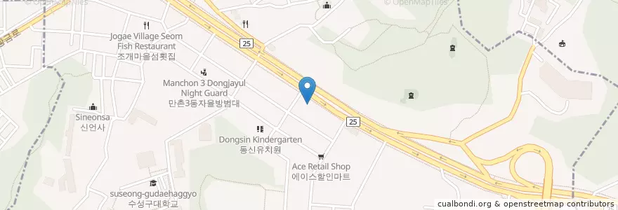 Mapa de ubicacion de 만촌119안전센터 en South Korea, Daegu, Suseong-Gu, Manchon-Dong.