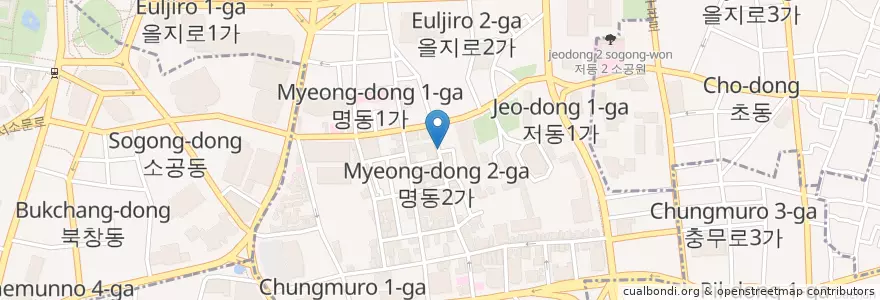Mapa de ubicacion de Isaac toast en Korea Selatan, 서울, 명동.