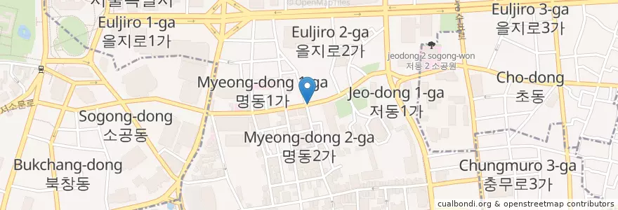 Mapa de ubicacion de Migabon Porridge en كوريا الجنوبية, سول, 명동.