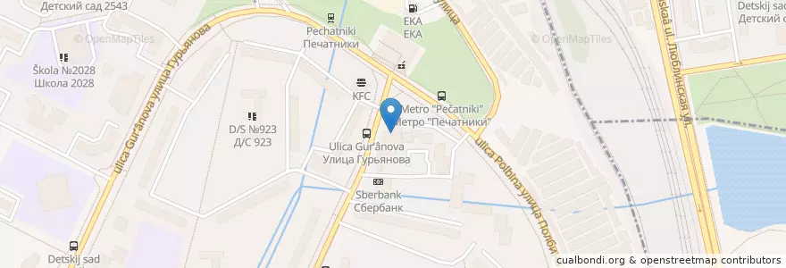 Mapa de ubicacion de ДоДо en Russie, District Fédéral Central, Moscou, Юго-Восточный Административный Округ, Район Печатники.