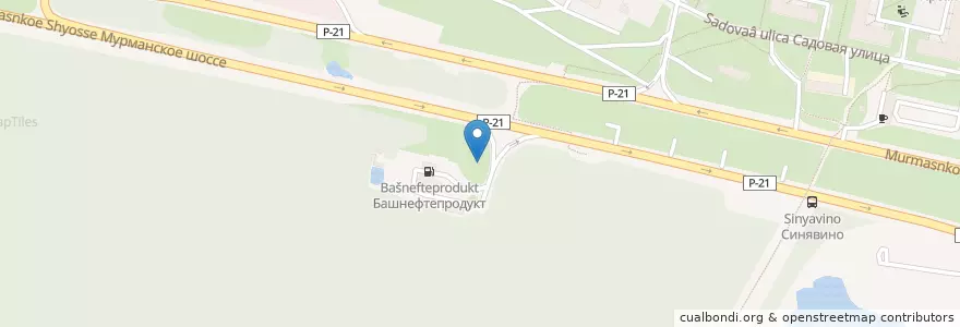 Mapa de ubicacion de Drive Cafe en Russland, Föderationskreis Nordwest, Oblast Leningrad, Кировский Район, Синявинское Городское Поселение.