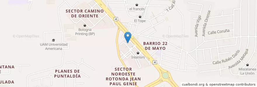 Mapa de ubicacion de Café Las Flores Restaurante (contiguo a edif. Movistar) en Nicarágua, Departamento De Managua, Managua (Municipio).