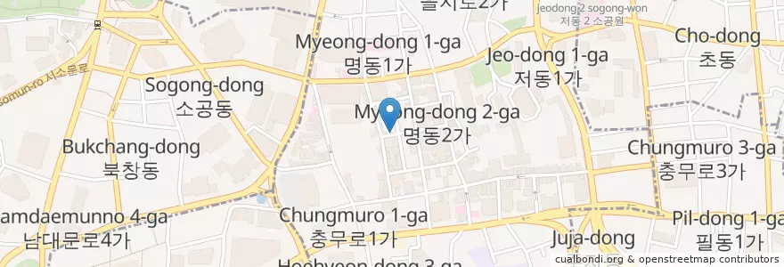 Mapa de ubicacion de Ungteori AUCE Bbq Belly en Corea Del Sur, Seúl, 명동.