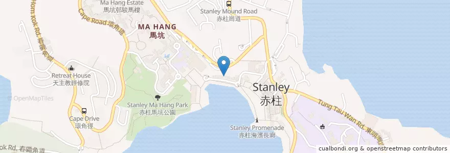 Mapa de ubicacion de Pizza Express en 中国, 广东省, 香港, 香港島, 新界, 南區.