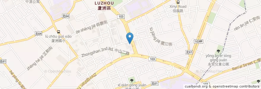 Mapa de ubicacion de 東大眼科診所 en تايوان, تايبيه الجديدة, 蘆洲區.