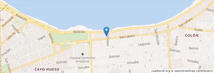 Mapa de ubicacion de Wifi point etecsa en Cuba, Havana, Centro Habana.