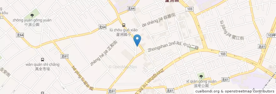 Mapa de ubicacion de 劉安邦耳鼻喉科診所 en 臺灣, 新北市, 蘆洲區.