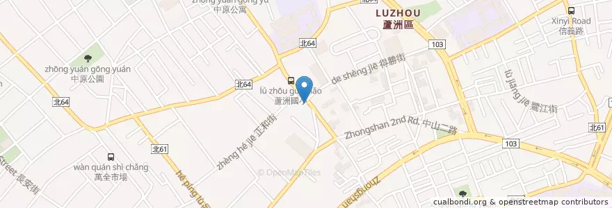 Mapa de ubicacion de 六福診所 en Taiwan, New Taipei, Luzhou District.