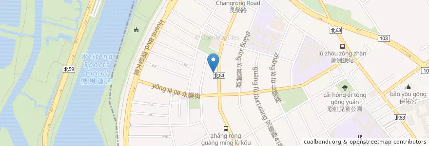 Mapa de ubicacion de 上安診所 en تايوان, تايبيه الجديدة, 蘆洲區, 五股區.