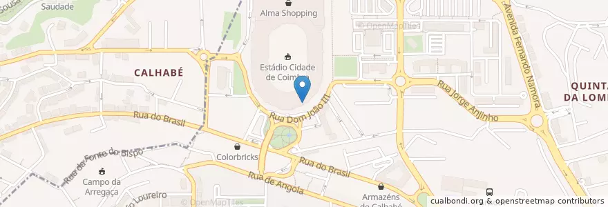 Mapa de ubicacion de Farmácia Estádio en Portugal, Centre, Baixo Mondego, Coïmbre, Coïmbre, Santo António Dos Olivais.