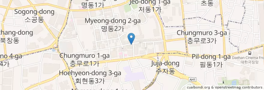 Mapa de ubicacion de congee house en 大韓民国, ソウル, 中区, 明洞.