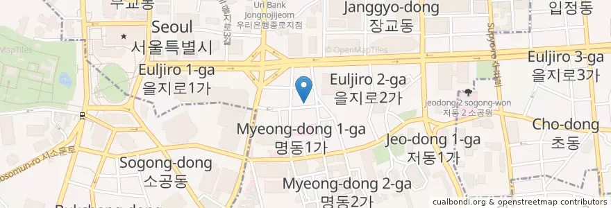 Mapa de ubicacion de Hanam Pig, BBq en Corea Del Sud, Seul, 명동.