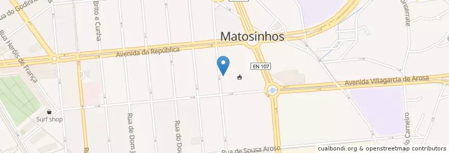 Mapa de ubicacion de Mesa com Alma en Portugal, Nord, Área Metropolitana Do Porto, Porto, Matosinhos.