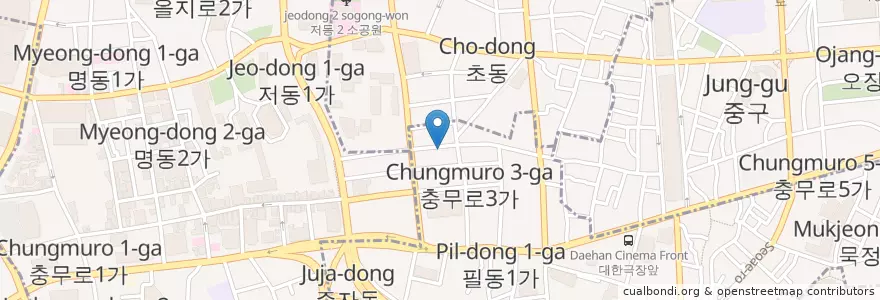 Mapa de ubicacion de choban sikdang bbq en Республика Корея, Сеул, 중구.