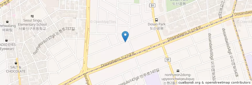 Mapa de ubicacion de Gangnam Myeonok Gangnam en Corea Del Sud, Seul, 강남구.