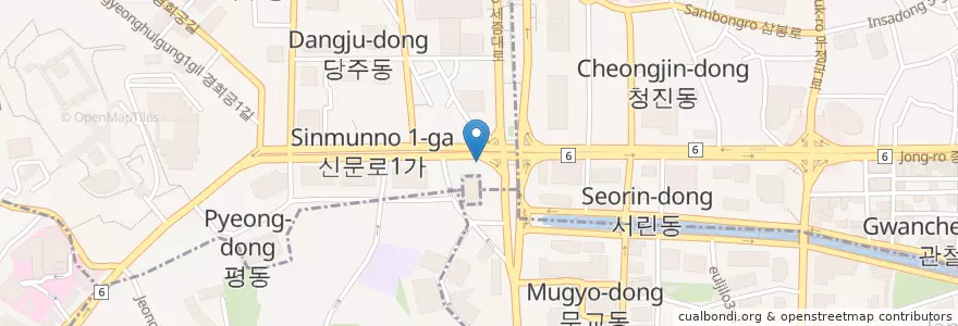 Mapa de ubicacion de Goryeo Samgyetang ginseng Chix en 대한민국, 서울, 사직동.