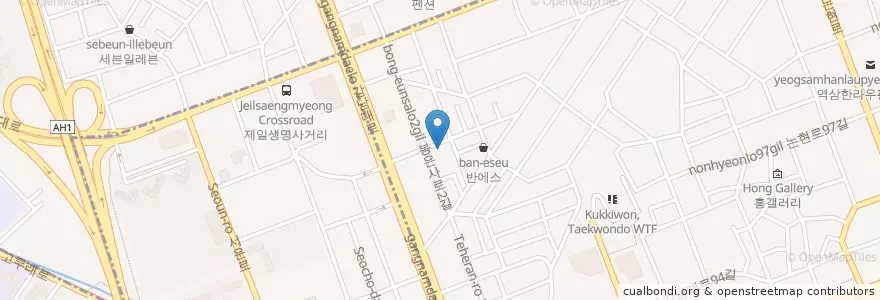 Mapa de ubicacion de Masizzim beef rib stew en South Korea, Seoul, Gangnam-Gu, Seocho-Gu, 역삼동, Yeoksam 1(Il)-Dong.
