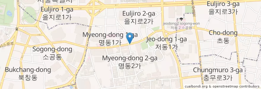 Mapa de ubicacion de sanding jimdak Chix stew en Corea Del Sur, Seúl, 명동.