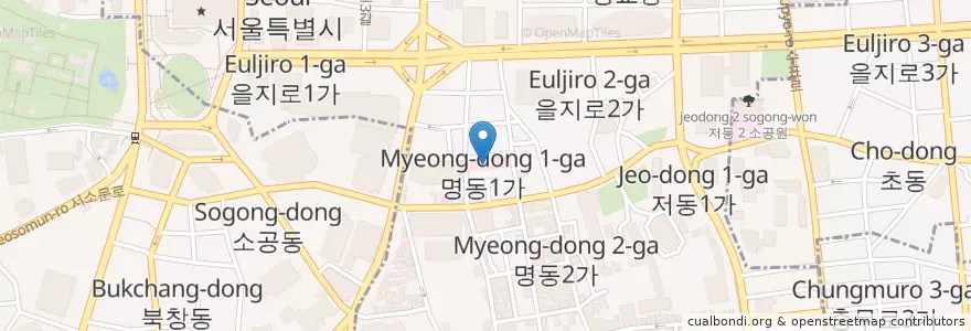 Mapa de ubicacion de Miseongok Beef soup seolleongtang en 대한민국, 서울, 명동.