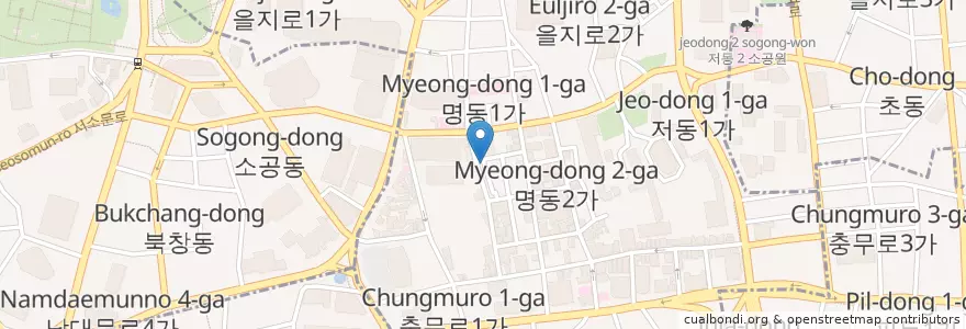 Mapa de ubicacion de Hawatteok cheese pizzas Andy tteokbokki en Corée Du Sud, Séoul, 명동.