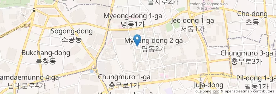Mapa de ubicacion de Ungteori Korea bbq en Corea Del Sur, Seúl, 명동.