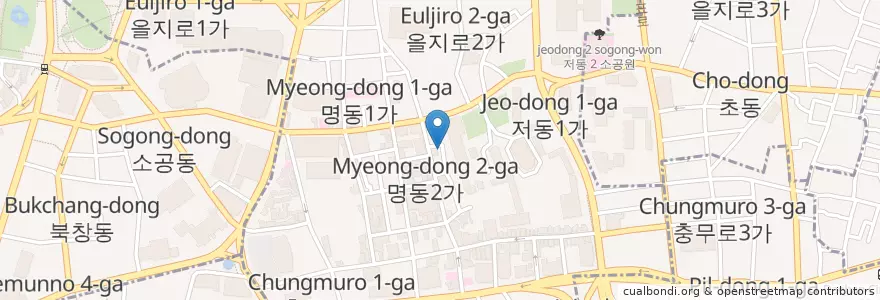 Mapa de ubicacion de sinseon selleongtang ox bone soup en 대한민국, 서울, 명동.