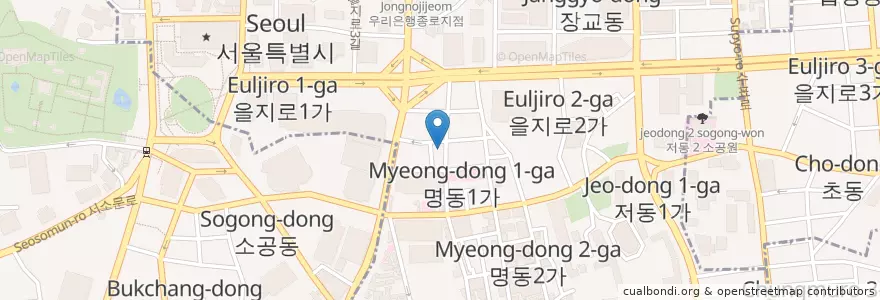 Mapa de ubicacion de Saemaeul Sikdang Bbq en كوريا الجنوبية, سول, 명동.