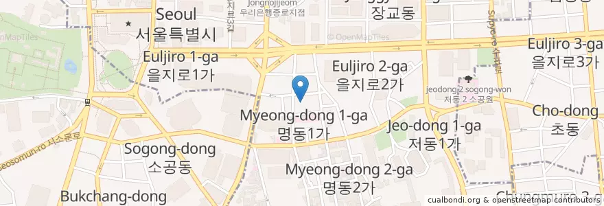 Mapa de ubicacion de Chir Chir en South Korea, Seoul, Myeong-Dong.