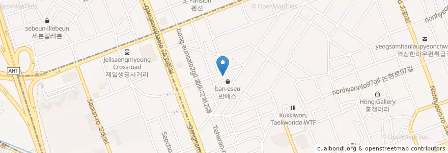 Mapa de ubicacion de Tokkijung Jap, Korea en Corea Del Sur, Seúl, 강남구, 서초구, 역삼동, 역삼1동.
