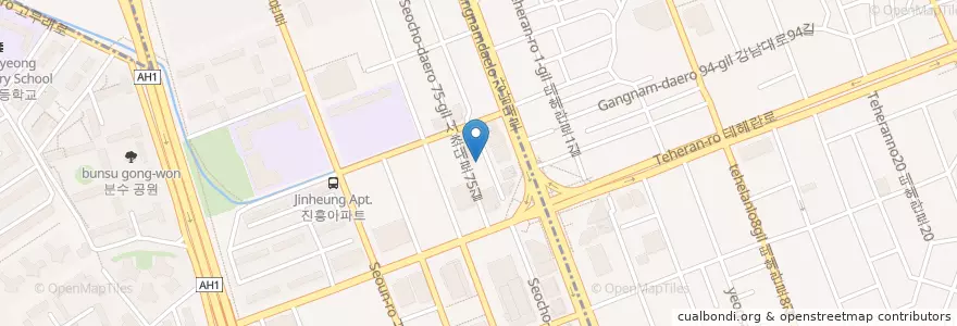 Mapa de ubicacion de Pomato 24hrs en 大韓民国, ソウル, 瑞草区, 서초동, 서초4동.