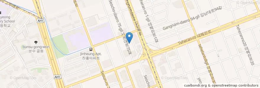 Mapa de ubicacion de pomato 24hr’s en Corée Du Sud, Séoul, 서초구, 서초동, 서초4동.
