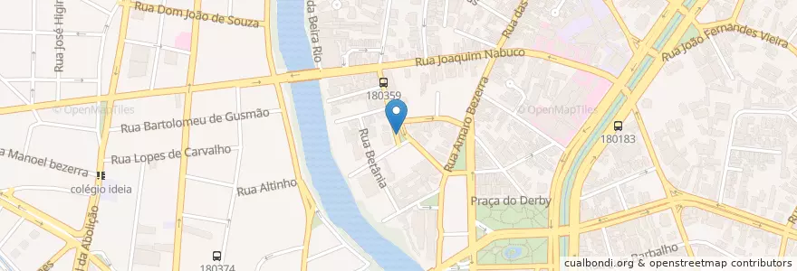 Mapa de ubicacion de Praça João Pereira Borges en ブラジル, 北東部地域, ペルナンブーコ, Região Geográgica Imediata Do Recife, Região Geográfica Intermediária Do Recife, Região Metropolitana Do Recife, レシフェ.