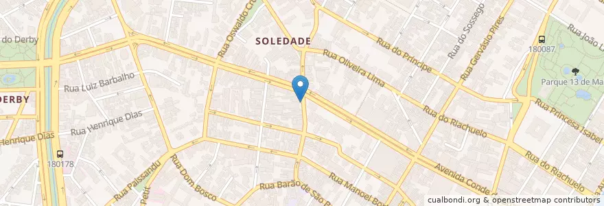 Mapa de ubicacion de Rua da Soledade en 巴西, 东北部, 伯南布哥, Região Geográgica Imediata Do Recife, Região Geográfica Intermediária Do Recife, Região Metropolitana Do Recife, 累西腓.