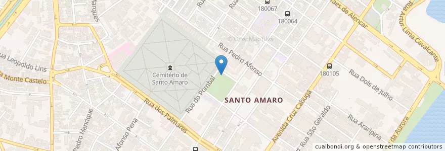 Mapa de ubicacion de SESC Santo Amaro en ブラジル, 北東部地域, ペルナンブーコ, Região Geográgica Imediata Do Recife, Região Geográfica Intermediária Do Recife, Região Metropolitana Do Recife, レシフェ.