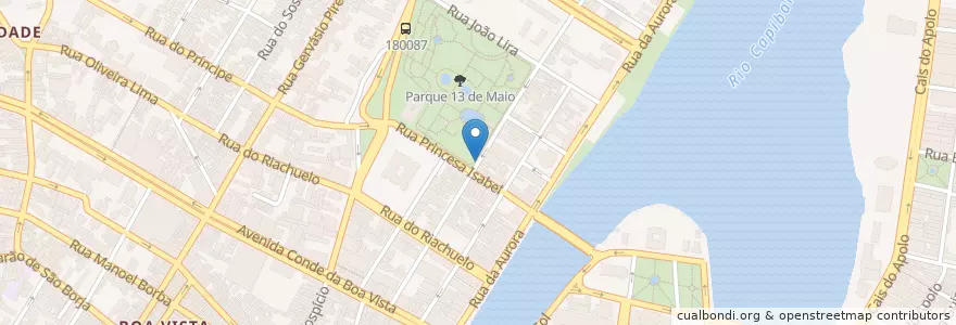 Mapa de ubicacion de Parque Treze de Maio en 巴西, 东北部, 伯南布哥, Região Geográgica Imediata Do Recife, Região Geográfica Intermediária Do Recife, Região Metropolitana Do Recife, 累西腓.
