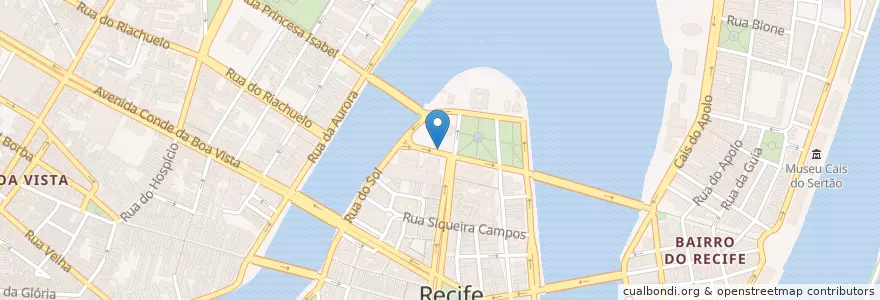 Mapa de ubicacion de Praça da República en 巴西, 东北部, 伯南布哥, Região Geográgica Imediata Do Recife, Região Geográfica Intermediária Do Recife, Região Metropolitana Do Recife, 累西腓.