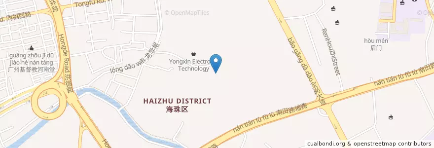Mapa de ubicacion de 將軍亭 en China, Guangdong, Guangzhou, 海珠区, 龙凤街道.