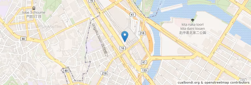 Mapa de ubicacion de そば うどん 川村屋 en ژاپن, 神奈川県, 横浜市, 西区.