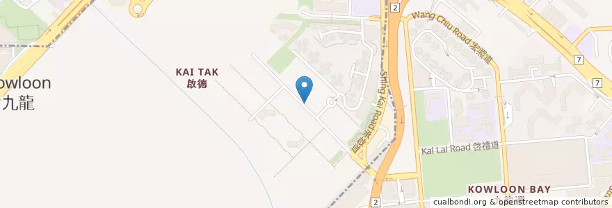 Mapa de ubicacion de 啟德 (沐寧街) Kai Tak (Muk Ning Street) en چین, گوانگ‌دونگ, هنگ‌کنگ, کاولون, 新界 New Territories, 九龍城區 Kowloon City District.