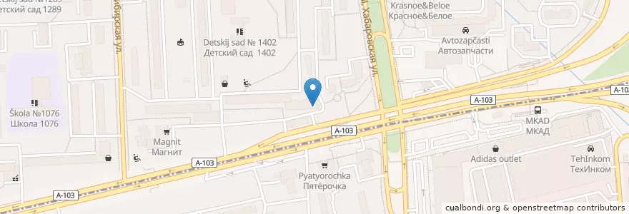 Mapa de ubicacion de Шашлыки на углях en Rusia, Distrito Federal Central, Москва, Восточный Административный Округ, Район Северное Измайлово.