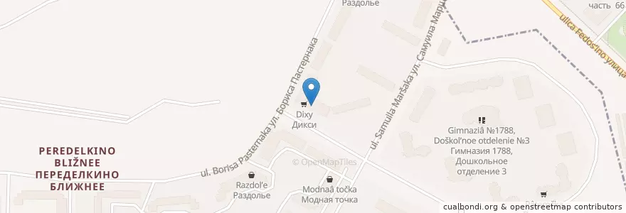 Mapa de ubicacion de Food Place en Russie, District Fédéral Central, Moscou, Новомосковский Административный Округ, Поселение Внуковское.
