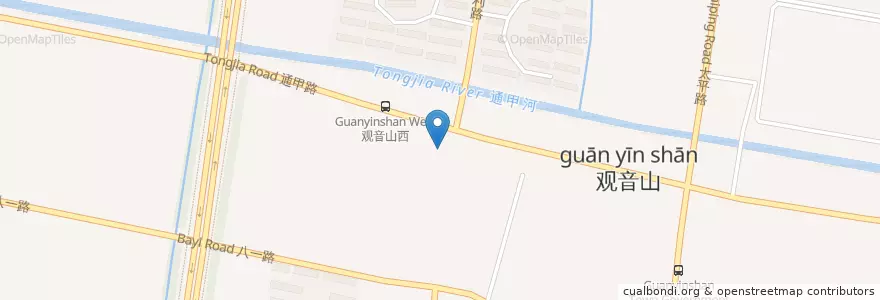 Mapa de ubicacion de 观音山街道 en الصين, 南通市, 崇川区, 观音山街道.