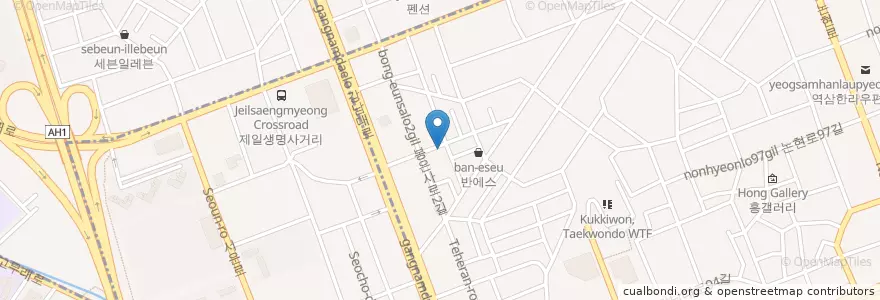 Mapa de ubicacion de Ramen en 大韓民国, ソウル, 江南区, 瑞草区, 駅三洞, 駅三1洞.