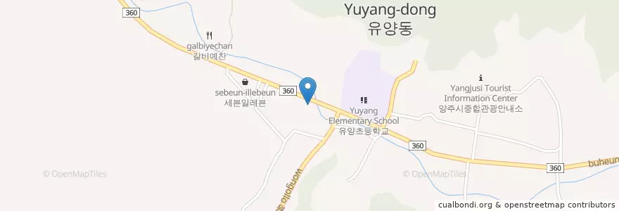 Mapa de ubicacion de 커피스토리 en 대한민국, 경기도, 양주시.