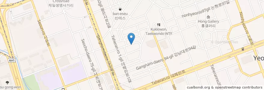 Mapa de ubicacion de Ugly Stove, pasta en Südkorea, Seoul, 강남구, 서초구, 역삼동, 역삼1동.