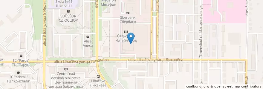Mapa de ubicacion de Бургер Кинг en 러시아, Уральский Федеральный Округ, 첼랴빈스크 주, Миасский Городской Округ.
